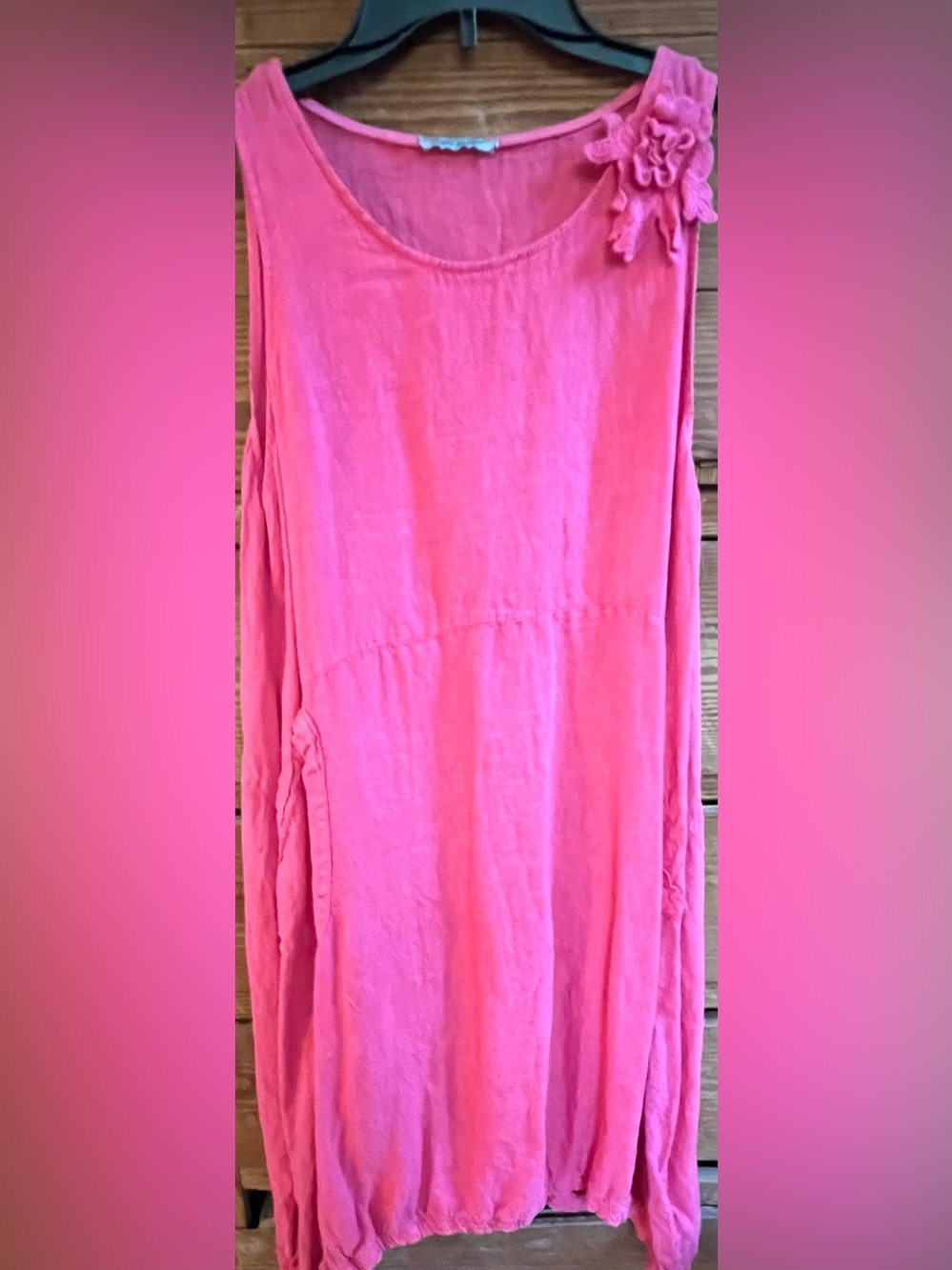 Women's Pink Linen Dress
